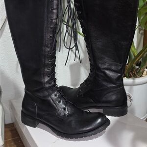 Steve Madden Sleek Black Lace-Up Boots